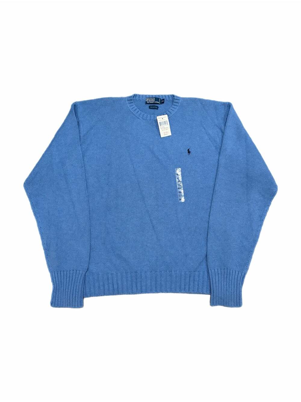 Polo by Ralph Lauren 100% Cotton Crewneck Sweater Pale Royal Size XXL